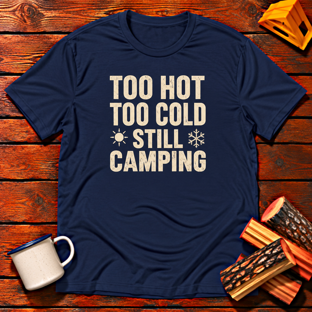 Too Hot Too Cold Still Camping T-Shirt